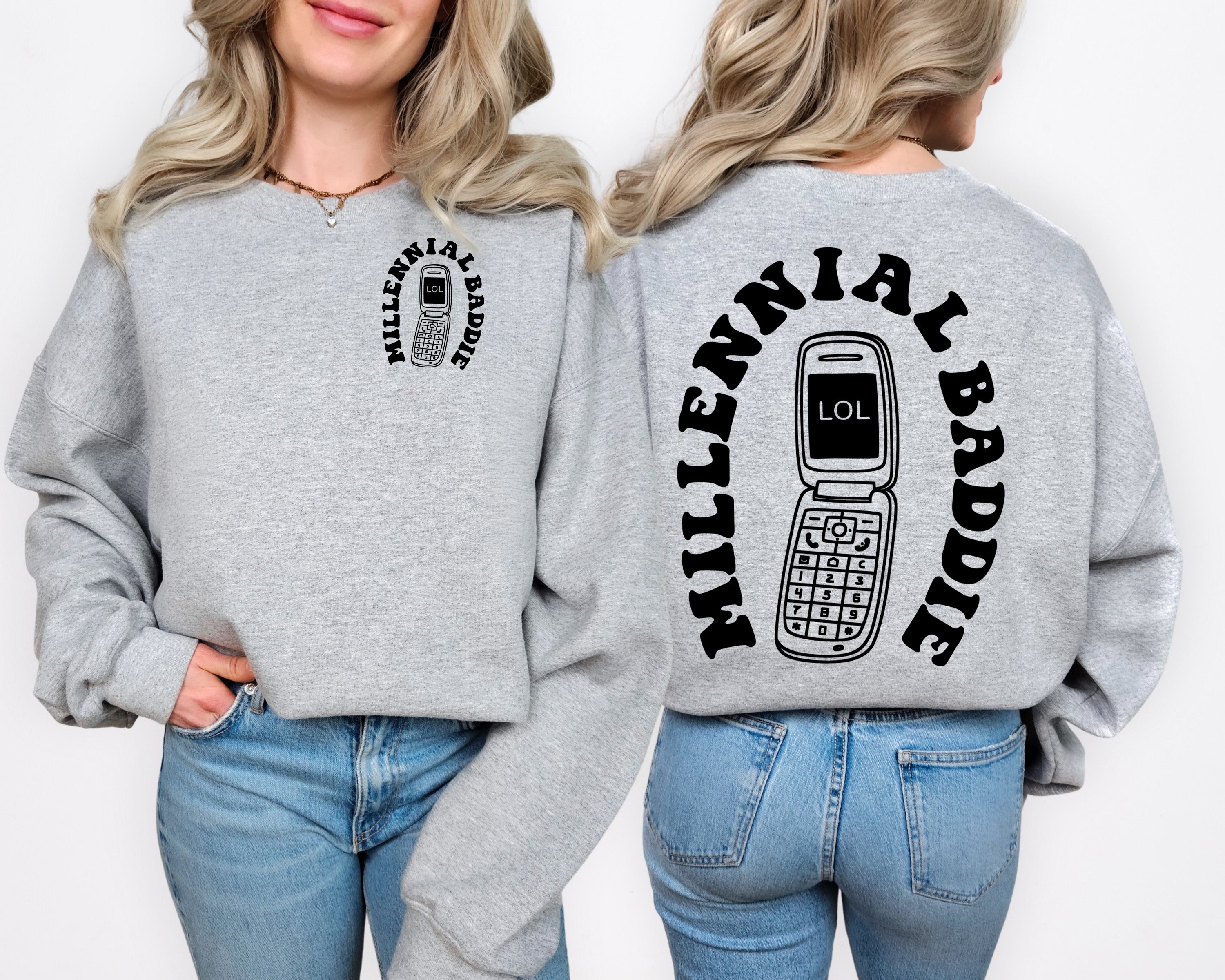 Millennial Baddie Crewneck Sweatshirt